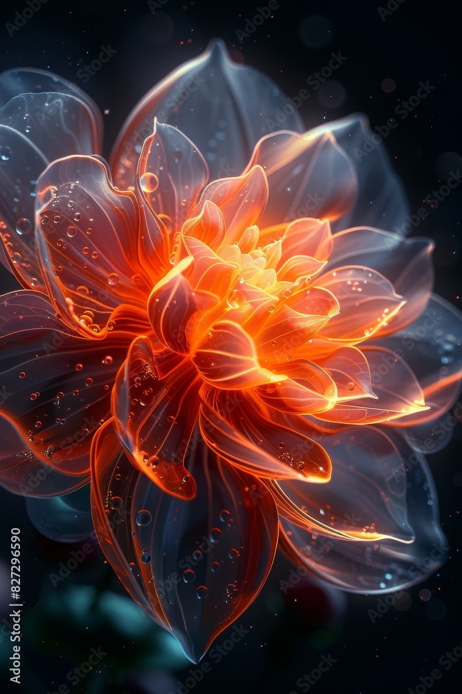 Close Up of Elegant Flower on Black Background Close Up of Elegant Flower on Black Background