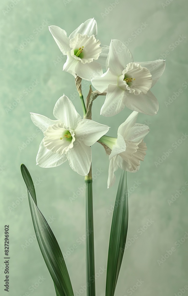 Beautiful Daffodil flowers in full bloom, minimalistic photograph view, professional, created with AI Beautiful Daffodil flowers in full bloom, minimalistic photograph view, professional, created with AI