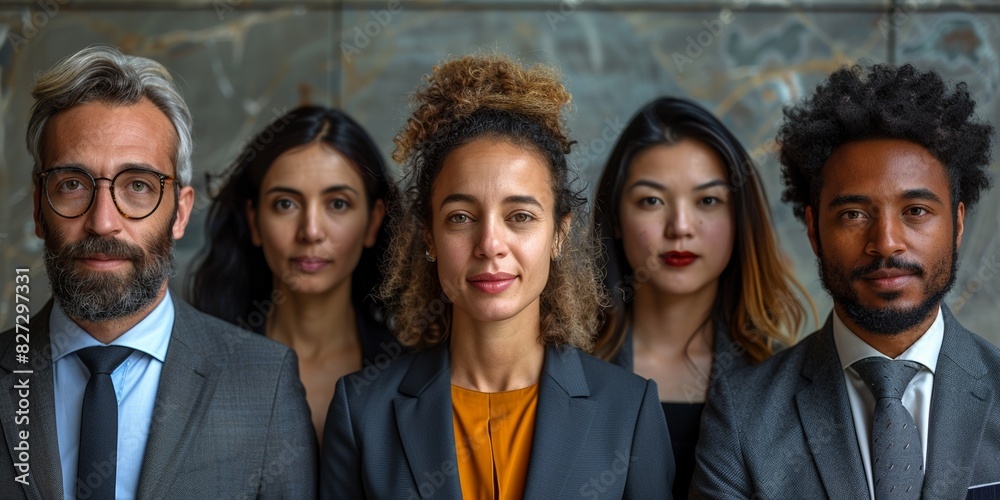 A diverse corporate team, led by a confident manager, collaborating and smiling in a meeting. A diverse corporate team, led by a confident manager, collaborating and smiling in a meeting.
