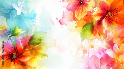 Colorful floral graphic poster  copy space  space for text  Generative AI                                                                                                           Generative AI   