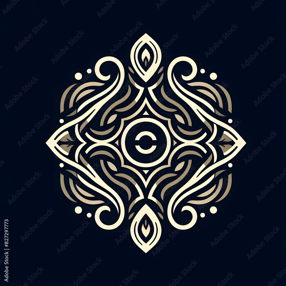 AI Generate of Elegant Premium Icon Logo Vector Symbol of Abstract Ornament with black background AI Generate of Elegant Premium Icon Logo Vector Symbol of Abstract Ornament with black background