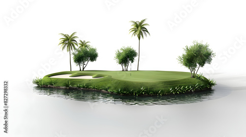 Elite golf tournaments at world-renowned courses isolated on white background, simple style, png
 photo