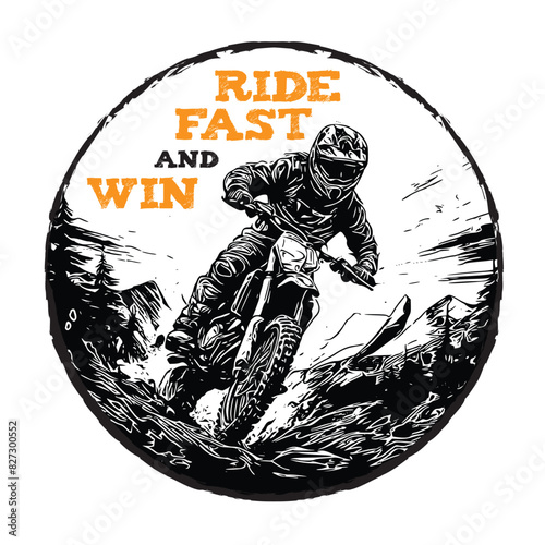 Dirt bike extreme sport vector illustration, perfect for t shirt design and competition logo