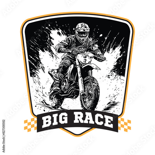 Dirt bike extreme sport vector illustration, perfect for t shirt design and competition logo