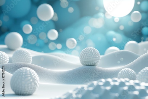 Abstract 3D Background with White Spheres