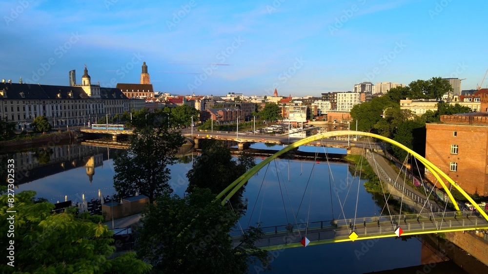 Obraz premium city Europe beautiful top view aerial photography of Wroclaw Poland