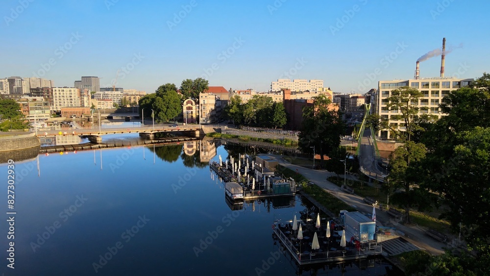 Obraz premium city Europe beautiful top view aerial photography of Wroclaw Poland