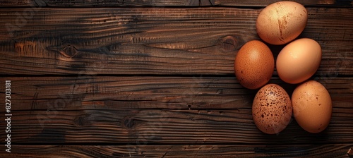 Simple elegance with boiled eggs beautifully displayed on a rustic wooden table surface
