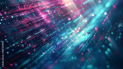 a blue and pink background with many small dots on it's surface