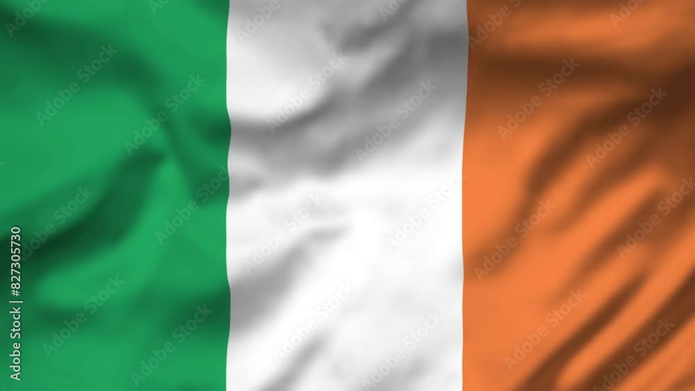 Ireland Flag waving in the wind, National Flag background video, High Speed Full HD 4K Ireland Flag waving in the wind, National Flag background video, High Speed Full HD 4K