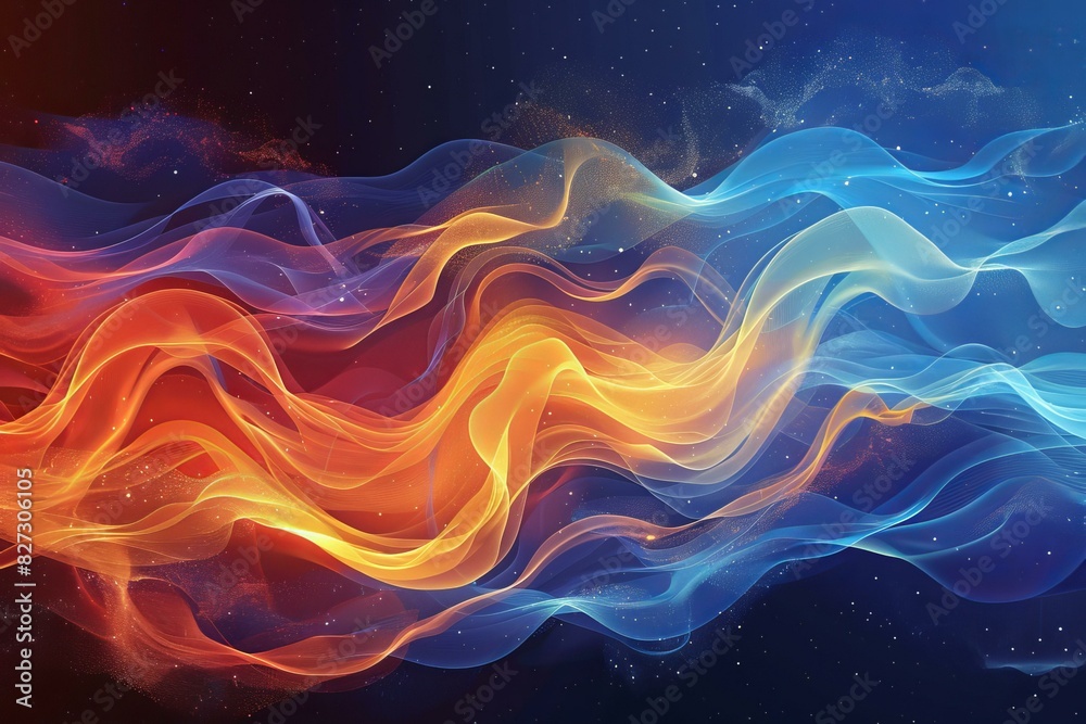 Fototapeta premium Fire and Ice Eruption in Space
