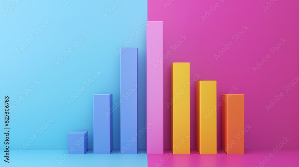 a colorful bar chart with a blue background a colorful bar chart with a blue background