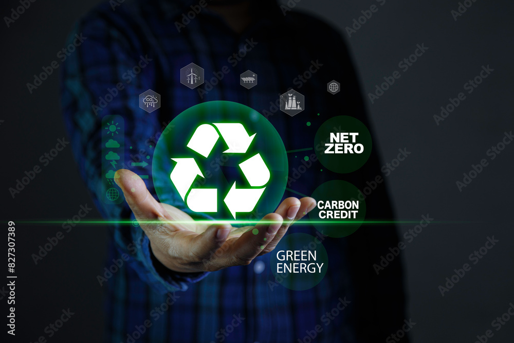 Net zero, carbon neutrality, Renewable energy concept. Net zero and ...