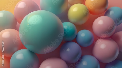 A pastel colored sphere abstract background design Generative AI 
