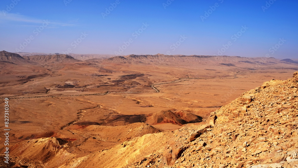 Makhtesh Ramon is a geological feature of the Israeli Negev Desert. Situated approximately 85 km south of the city of Beersheba, this landform represents the world's largest erosion circus. The format Makhtesh Ramon is a geological feature of the Israeli Negev Desert. Situated approximately 85 km south of the city of Beersheba, this landform represents the world's largest erosion circus. The format