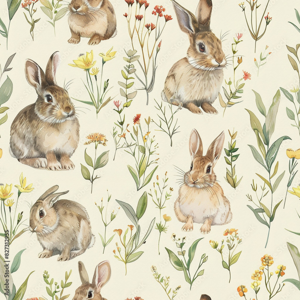 cute rabbit tile seamless pattern background cute rabbit tile seamless pattern background