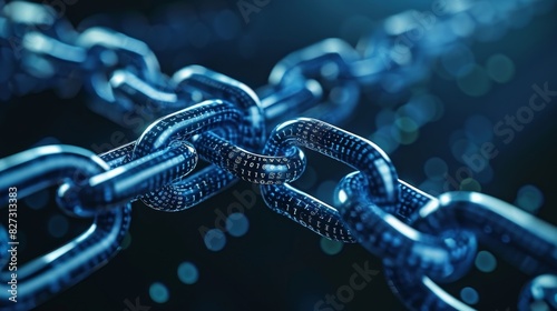 Blockchain Technology Concept: Digital Chains and Data Blocks