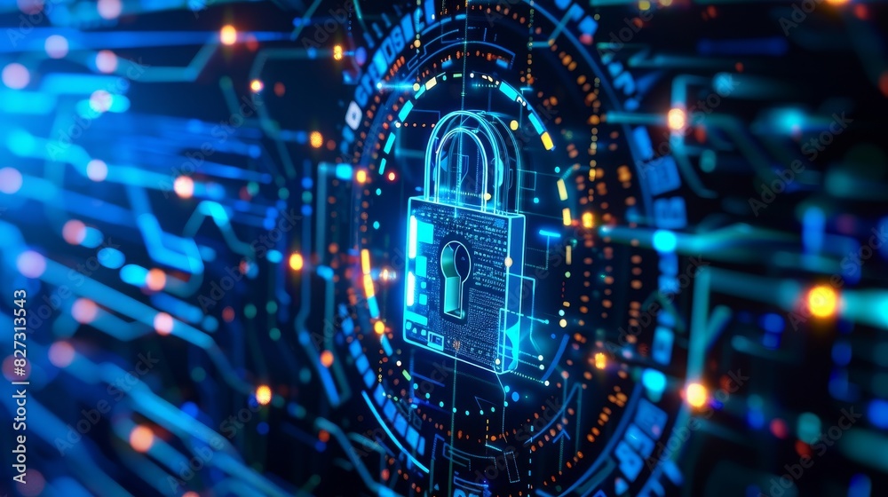 Futuristic Blue Data Stream Flow in Cybersecurity Network Futuristic Blue Data Stream Flow in Cybersecurity Network
