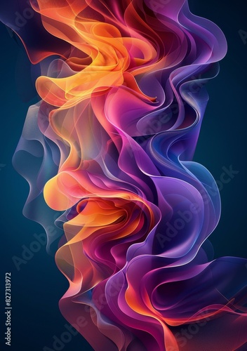 Colorful Wave Shapes in Motion