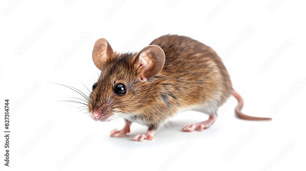 Minimalist image of a mouse against a pristine white backdrop Minimalist image of a mouse against a pristine white backdrop