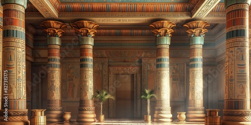  throne room of an ancient Egyptian Pharaoh, stone column