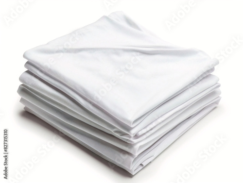 Pristine pack of folded white cotton T-shirts, ready for wear, in neat rows. 00334 03 rl. photo