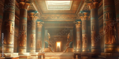  throne room of an ancient Egyptian Pharaoh, stone column