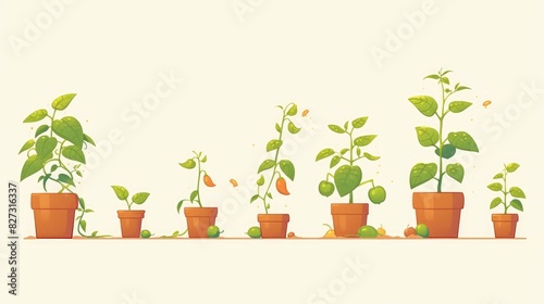 Illustrating the journey from seed to flourishing adult plant in a flower pot this step by step guide showcases the transformation of a pepper plant from sprout to maturity Learn how to gro photo