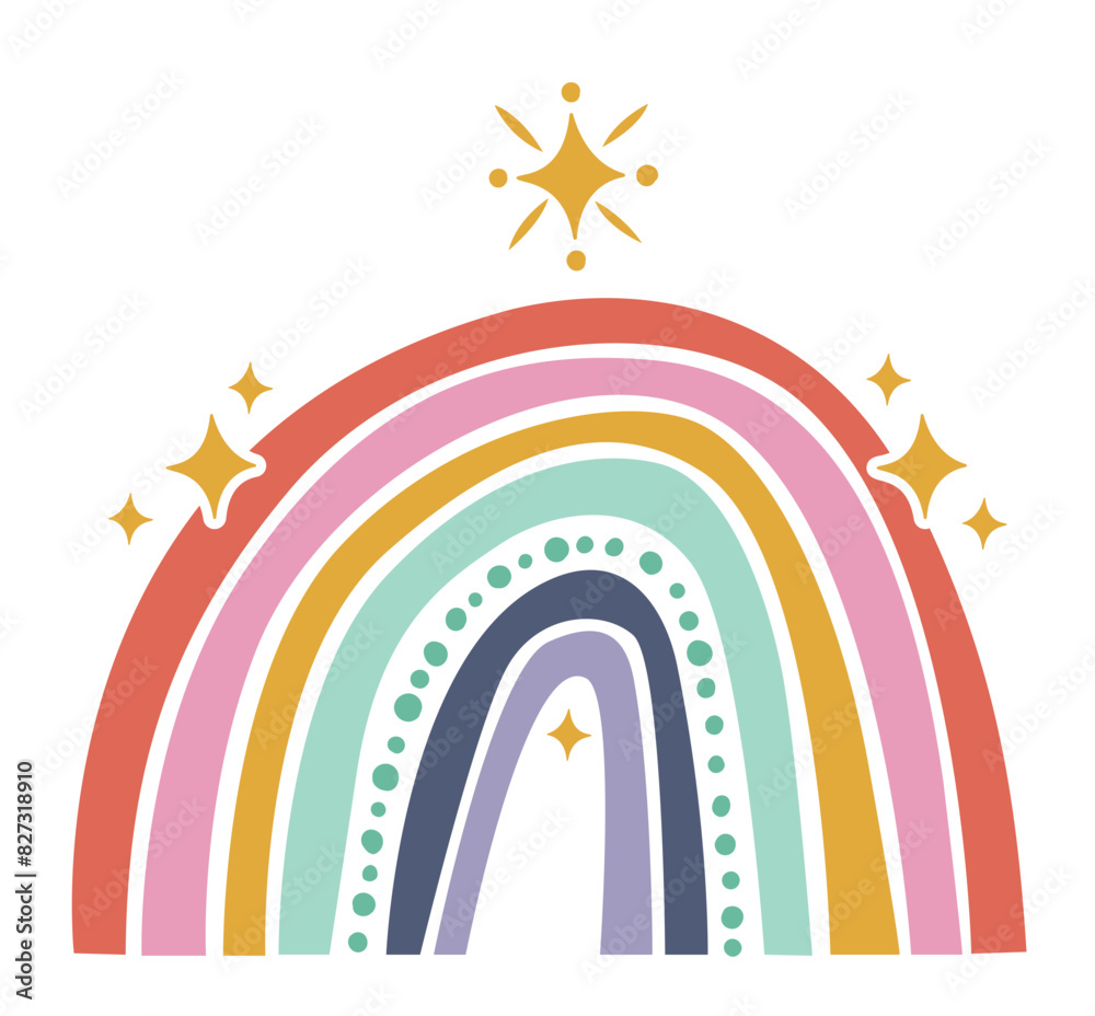 Regenbogen Zeichnung, Vektor Regenbogen Zeichnung, Vektor