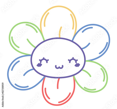 Regenbogen Blume Zeichnung, Vektor