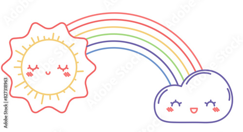Regenbogen Zeichnung, Vektor