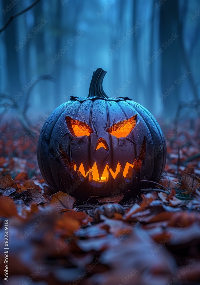 Carved Halloween Pumpkin Lantern Carved Halloween Pumpkin Lantern
