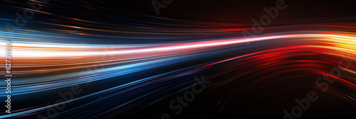 A minimalistic background with blurred light trails in purple and pink, speed motion. Pink and purple neon light trails in motion creating a dynamic and futuristic visual experience 