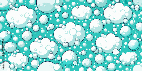 Light blue soap bubbles with whimsical cloud patterns. Soft blue bubble background with cloud-like textures. Floating blue bubbles with white, cloudy designs.