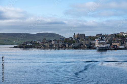 Picturesque view of Lerwick harbor, Shetland Islands, Scotland
