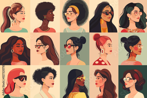 Diverse Women's Portraits Celebrating International Women's Day and Empowerment