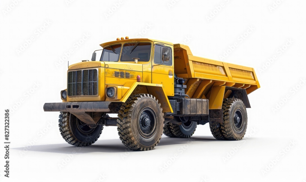 Project rendering with truck on White background