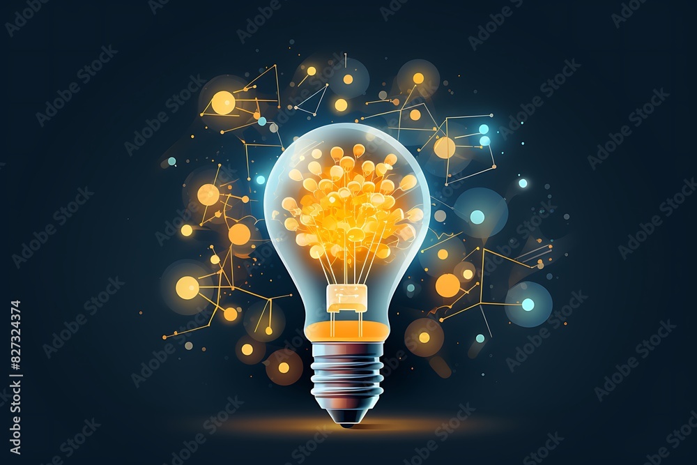 Close up of a light bulb, digital marketing creative new idea and innovation concept, Close up of a light bulb, digital marketing creative new idea and innovation concept,
