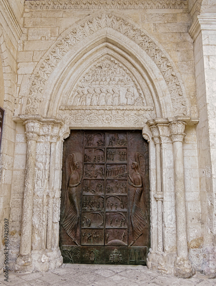 old door in a church, Monte Sant'Angelo, Apulia, Italy, March 2024 old door in a church, Monte Sant'Angelo, Apulia, Italy, March 2024