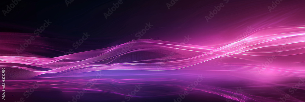 Naklejka premium A minimalistic background with blurred light trails in purple and pink, speed motion. Pink and purple neon light trails in motion creating a dynamic and futuristic visual experience 