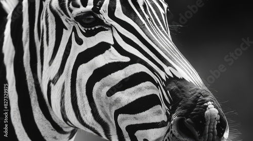 Unique Beauty of African Wildlife Zebra s Distinctive Striped Elegance photo