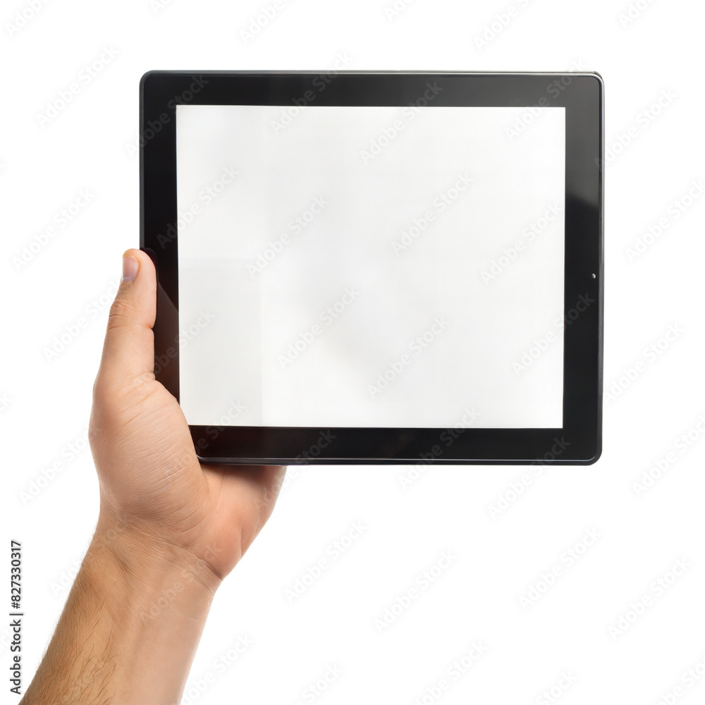 Hand with Tablet – Horizontal Landscape: A hand displaying a horizontally oriented tablet with a blank screen, isolated on a white background.
Hand with Tablet – Horizontal Landscape: A hand displaying a horizontally oriented tablet with a blank screen, isolated on a white background.