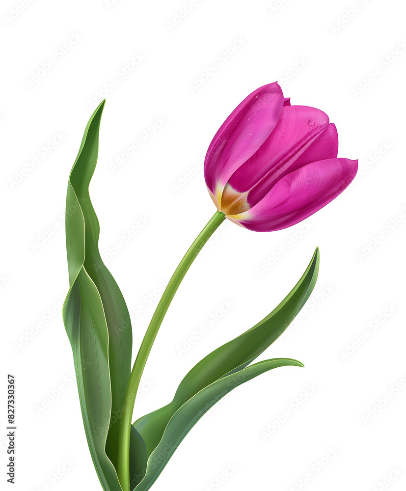 Vibrant Pink Tulip Isolated on White Background Vibrant Pink Tulip Isolated on White Background