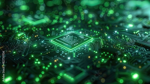 digital technology banner green blue background concept cyber technology circuit abstract tech innovation future data internet network