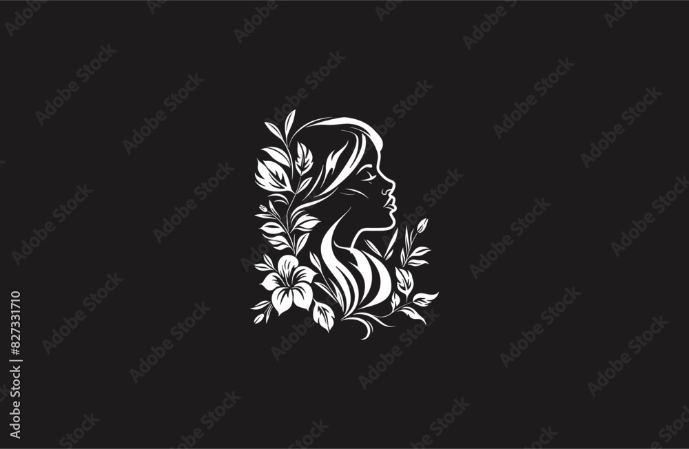Woman flower logo template vector illustration design Woman flower logo template vector illustration design