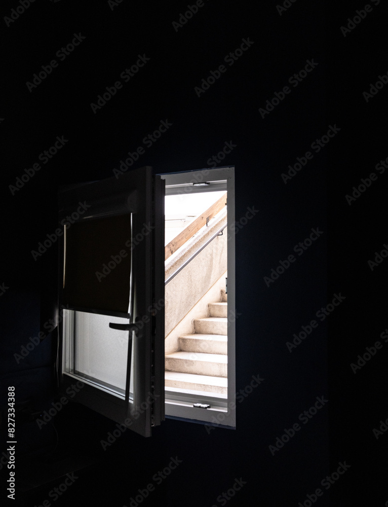 Concrete Steps Through A Bedroom Window In A Bleak Apartment Blo Concrete Steps Through A Bedroom Window In A Bleak Apartment Blo