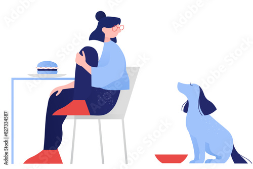 Dog waiting for food