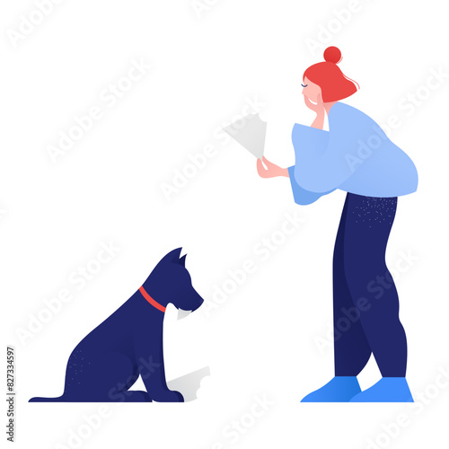 Dog chewing up homework