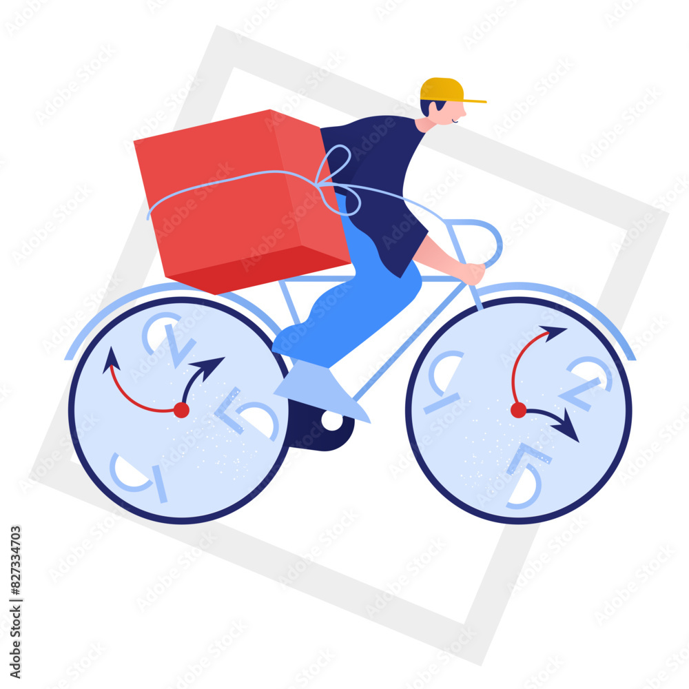 Naklejka premium Fast delivery right on time