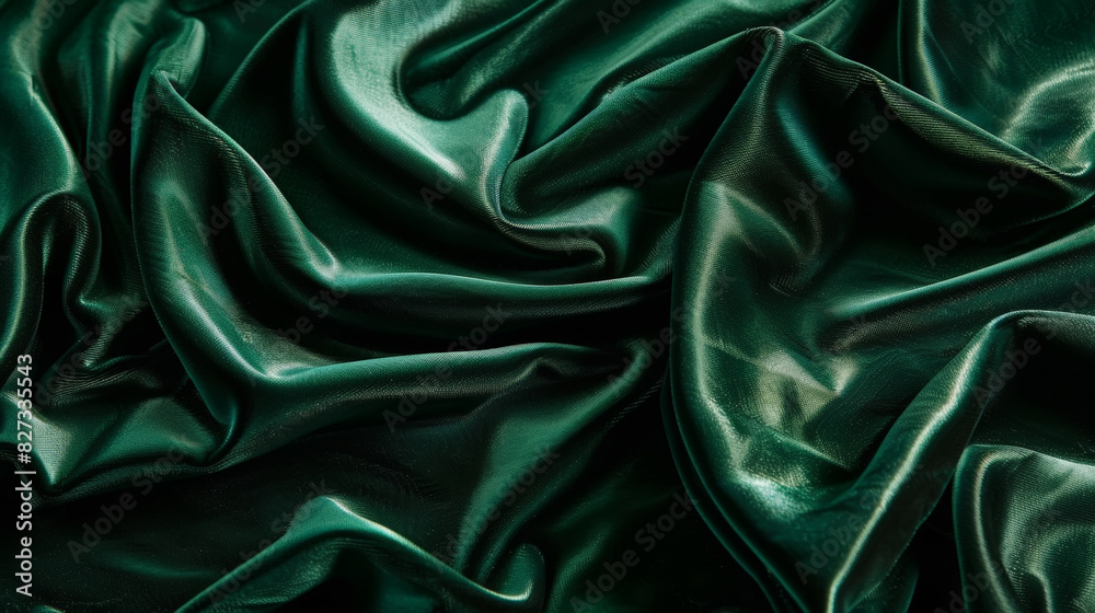 Obraz premium Deep green aesthetic soft velvet background. Luxury concept. Invitation template. Adv mockup. Generative AI
